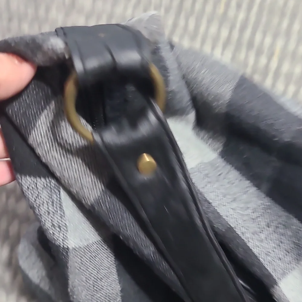 Plaid Black‎ and Gray Women's Hobo Bag